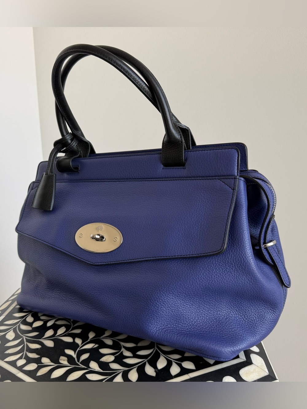 Mulberry 'Blenheim' Indigo (Blue Violet) Leather Satchel Bag | Rare Color - Picture 2 of 16